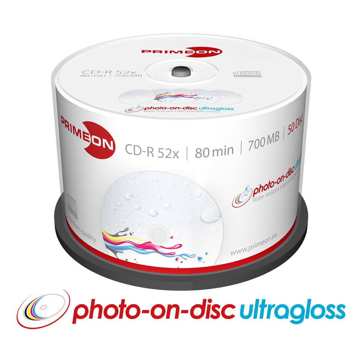 CD-R PRIMEON Ultragloss Printable CD-Rohlinge (50) – ISP Proshop