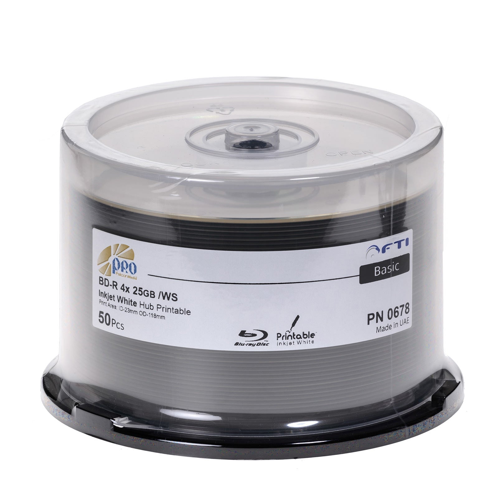 FTI Pro Basic BD-R 25GB [4x] Blu Ray Disc Inkjet printable ( – ISP proShop