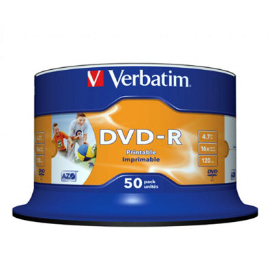 DVD-R 4,7 GB Verbatim 16x Photo Printable - Spindel (50) – ISP Proshop